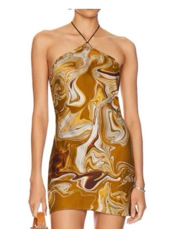 Bec & Bridge Dresses & Skirts - Bec & Bridge Swirl Print Mini Dress - Gold